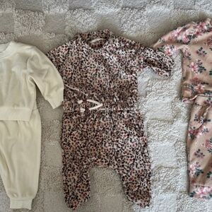 Bundle 0-3 month girls sweat suit sets